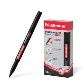 Marcador permanente Erichkrause P-100 - Ponta fina - Espessura da linha de 0,5 a 1,2 mm - Resistente à água e aos raios UV - Pre