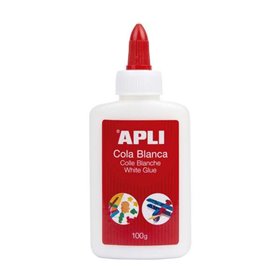 Cola branca líquida Apli 100g - Aplicador com ponta - Sem solventes e atóxica - Adequada para uso escolar