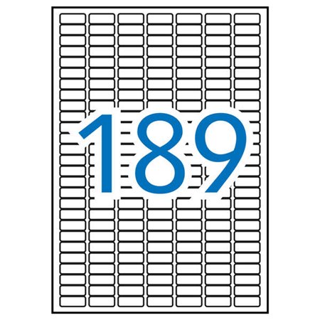 Pacote Apli com 1.890 etiquetas retangulares de 25,4 x 10 mm - 10 folhas com 189 etiquetas cada - Adesivo permanente - Cantos ar