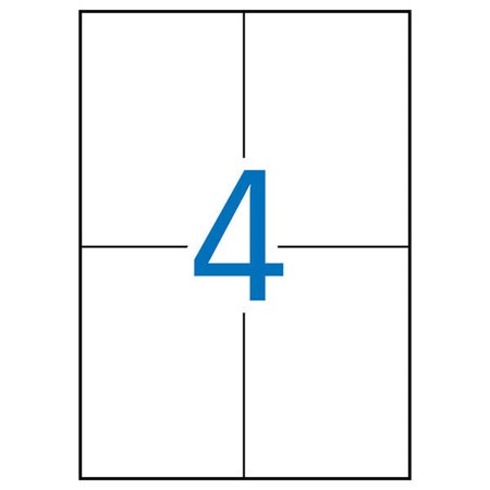Pacote com 80 etiquetas Apli 105x148mm - 20 folhas x 4 etiquetas - Adesivo permanente - Bordas retas - Vermelhas
