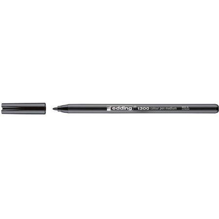 Marcador Edding 1300 - Ponta Redonda - Espessura da Linha de 2 mm - Tinta à Base de Água - Preto
