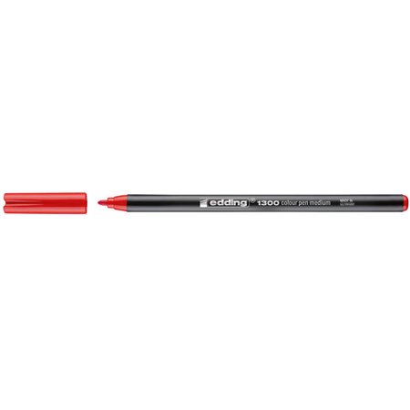 Marcador Edding 1300 - Ponta Redonda - Espessura da Linha de 2 mm - Tinta à Base de Água - Vermelho
