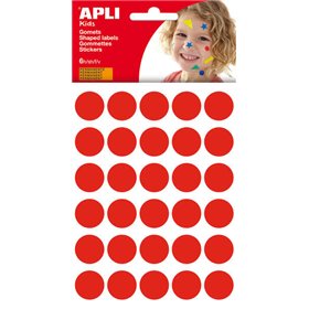 Pacote com 180 adesivos redondos Apli Ø 20mm - Adesivo permanente - Desenvolvimento de habilidades e criatividade - Ideal para p