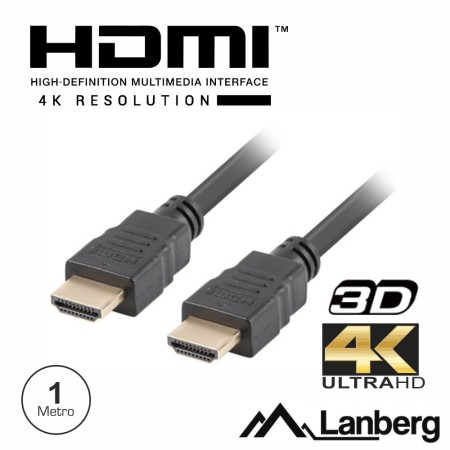 Cabo Hdmi Dourado Macho / Macho 1.4 1M Lanberg