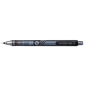 Lapiseira Uni-ball Kuru Toga M5-450T - Grafite de 0,5 mm - Sistema de grafite rotativo - Borracha com botão - Preta