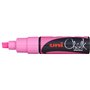 Marcador de giz líquido Uni-ball PWE-8K - Ponta chanfrada de 8 mm - Apagável com água - Resistente à chuva e às intempéries - Ro