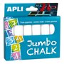 Pacote com 6 giz redondo jumbo Apli - Tamanho Ø 25 x 105 mm - Sulfato de cálcio com baixo resíduo - Adequado para uso escolar - 