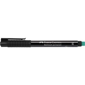 Marcador permanente Faber-Castell Multimark - Espessura da linha de 1 mm - Borracha integrada - Resistente à luz e à água - Pret