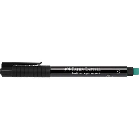 Marcador permanente Faber-Castell Multimark - Espessura da linha de 1 mm - Borracha integrada - Resistente à luz e à água - Pret