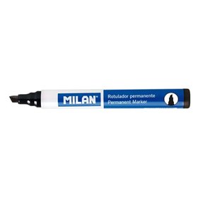 Marcador permanente Milan com ponta chanfrada - Ponta 1 - 4 mm - Tinta à base de álcool - Preto