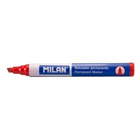 Marcador permanente Milan com ponta chanfrada - Ponta 1 - 4 mm - Tinta à base de álcool - Vermelho