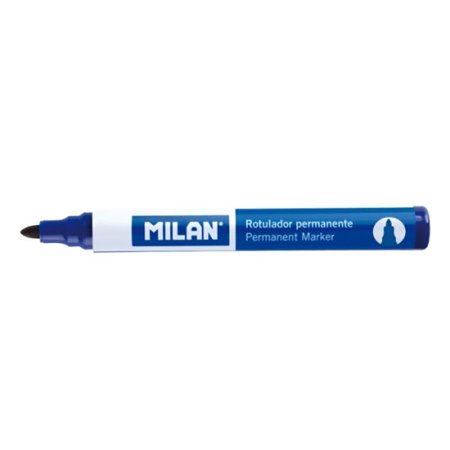 Marcador permanente Milan - Ponta redonda de 4 mm - Tinta à base de álcool - Azul