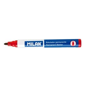 Marcador permanente Milan - Ponta redonda de 4 mm - Tinta à base de álcool - Vermelho