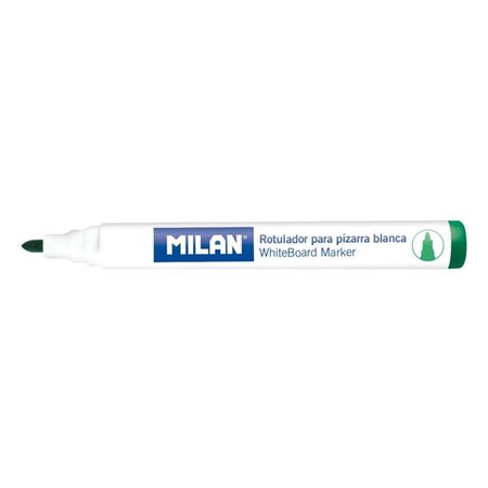 Marcadores para quadro branco Milan com ponta redonda - Ponta de 4,7 mm - Tinta à base de álcool - Apagável a seco - Verde