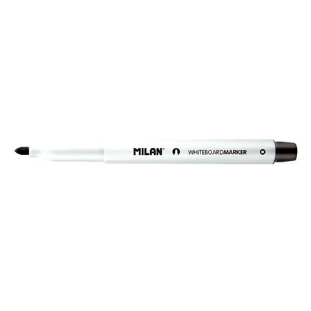 Marcadores para quadro branco Milan com ponta redonda - Ponta de 3,7 mm - Tinta à base de álcool - Apagável a seco - Preto