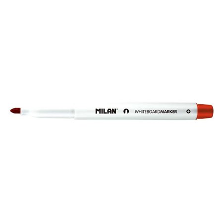 Marcadores para quadro branco Milan com ponta redonda - Ponta de 3,7 mm - Tinta à base de álcool - Apagável a seco - Vermelho