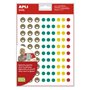 Adesivos Mini Carinhas Felizes Apli - 4 Estilos de Rostos Diferentes - 1080 Adesivos por Pacote - Adesivo Removível - Motiva e R
