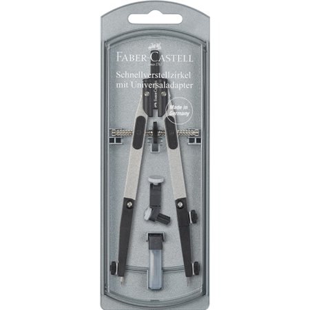 Bússola Faber-Castell de Ajuste Rápido 3,5 mm - Juntas em Ambos os Braços - Para Circunferências de até Ø 390 mm - Acessórios de