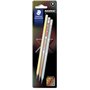 Conjunto de 3 Lápis de Grafite HB Staedtler Norix - Madeira Preta - Design Inteligente
