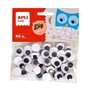 Olhos adesivos redondos Apli - Forte aderência - Versáteis para artesanato - Ideais para escolas e oficinas infantis - Preto