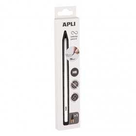Conjunto de lápis Apli Infinite com lápis HB + grafite de recarga + tampa protetora - Escreve até 16 km - Branco