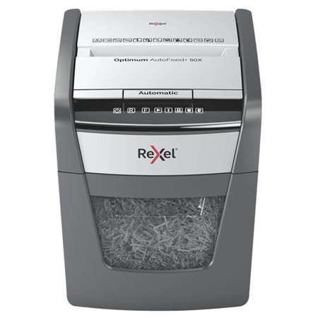 Destruidora de Papel Automática Rexel Optimum AutoFeed 50X com Corte de Partículas P-4 - Alimentação Automática para 50 Folhas e