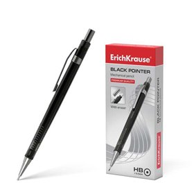 Lapiseira Erichkrause Black Pointer 0,5 mm - Estilo Clássico com Detalhes em Metal - Ponta Retrátil - Grafite HB - Grafite 0,5 m