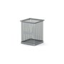 Porta-lápis quadrado clássico Erichkrause Compass 80×80×95mm - Aço inoxidável vazado - Cor prata