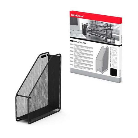 Porta-revistas Erichkrause Compass Classic - Funcional, prático e moderno - Aço inoxidável - Preto