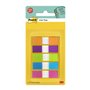 Dispensador de marcadores Post-it com 100 unidades reposicionáveis - Formato retangular - Cores sortidas