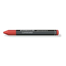 Lápis de cera permanente hexagonal Staedtler Lumocolor Omnigraph 236 - À prova d'água - Diâmetro aproximado de 12 mm - Vermelho