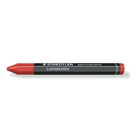 Lápis de cera permanente hexagonal Staedtler Lumocolor Omnigraph 236 - À prova d'água - Diâmetro aproximado de 12 mm - Vermelho
