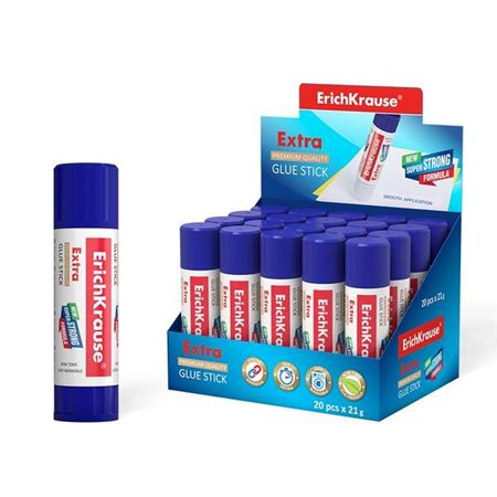 Cola em bastão extra forte Erichkrause 21g - Fórmula super forte - Consumo econômico - Adesão rápida e confiável - Fácil de remo