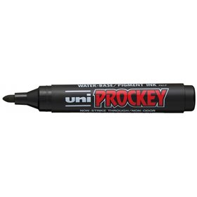 Marcador Uni-ball PM-122 com tinta pigmentada - Ponta redonda de 1,2 a 1,8 mm - Ideal para quadros brancos de papel - Tinta inod