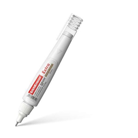 Caneta Corretiva Extra Erichkrause 8ml - Secagem Rápida - Alta Qualidade - Resistente ao Frio - Branca
