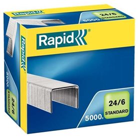 Caixa de grampos Rapid Comfort com 5000 unidades para uso 24 horas por dia, 6 dias por semana - até 20 folhas - arame flexível -