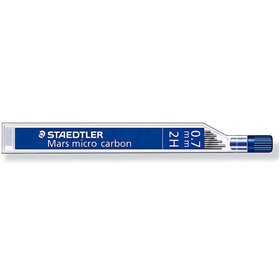 Tubo de grafite Staedtler Mars Micro Carbon 250 com 12 minas - Dureza 2H - Espessura da linha 0,7 mm - Alta resistência