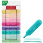 Faber-Castell Textliner 46 Pastel - Pacote com 8 Marcadores Fluorescentes - Ponta Chanfrada - Espessura da Linha entre 1mm e 5mm