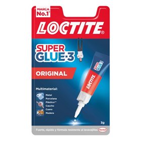 Cola instantânea transparente Loctite Super Glue-3 Original 3g - Fórmula de tripla resistência - Seca em 3 segundos - Tampa anti