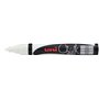 Marcador de giz líquido Uni-ball PWE-5M - Ponta cônica de 1,8 a 2,5 mm - Apagável com água - Resistente à chuva - Branco
