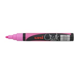 Marcador de giz líquido Uni-ball PWE-5M - Ponta cônica de 1,8 a 2,5 mm - Apagável com água - Resistente à chuva - Rosa