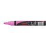 Marcador de giz líquido Uni-ball PWE-5M - Ponta cônica de 1,8 a 2,5 mm - Apagável com água - Resistente à chuva - Rosa
