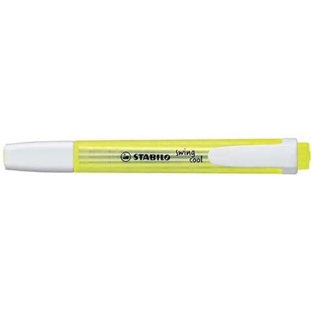 Marcador fluorescente Stabilo Swing Cool - Corpo plano - Ponta chanfrada - Espessura da linha entre 1 e 4 mm - Tinta à base de á