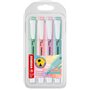 Kit com 4 Marcadores Fluorescentes Stabilo Swing Cool Pastel - Corpo Plano - Ponta Chanfrada - Espessura da Linha entre 1 e 4 mm