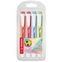 Kit com 4 Marcadores Fluorescentes Stabilo Swing Cool Pastel - Corpo Plano - Ponta Chanfrada - Espessura da Linha entre 1 e 4 mm