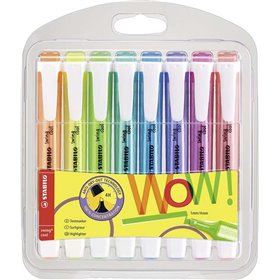 Stabilo Swing Cool - Pacote com 8 Marcadores Fluorescentes - Corpo Plano - Ponta Chanfrada - Espessura da Linha entre 1 e 4 mm -