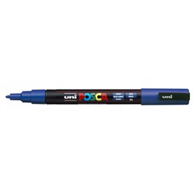 Marcador de tinta Posca PC-3M - Ponta cônica de 0,9 a 1,3 mm - Tinta à base de água - Resistente à luz - Não permanente - Azul