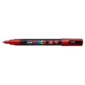 Marcador de tinta Posca PC-3M - Ponta cônica de 0,9 a 1,3 mm - Tinta à base de água - Resistente à luz - Não permanente - Vermel