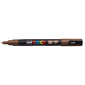 Marcador de tinta Posca PC-3M - Ponta cônica de poliéster 0,9-1,3 mm - Tinta à base de água - Resistente à luz - Cor marrom