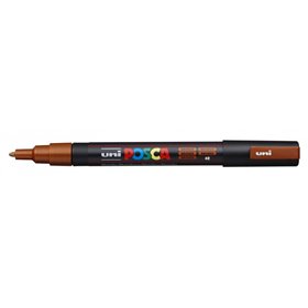 Marcador de tinta Posca PC-3M - Ponta cônica de 0,9 a 1,3 mm - Tinta à base de água - Resistente à luz - Não permanente - Cor br